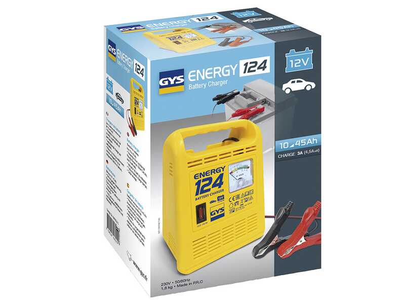 GYS Energy 124 - Chargeur de batterie  - Batteries 12 V de 10 &agrave; 45 Ah