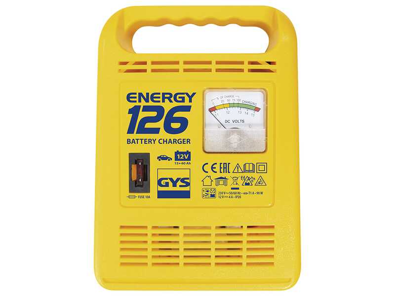 GYS Energy 126 - Chargeur de batterie - Batteries 12 V de 15 &agrave; 60 Ah