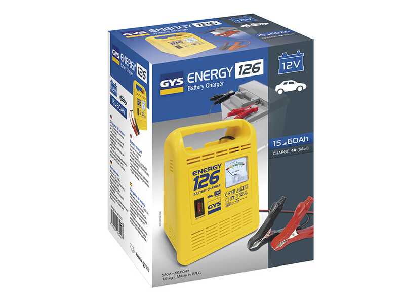 GYS Energy 126 - Chargeur de batterie - Batteries 12 V de 15 &agrave; 60 Ah