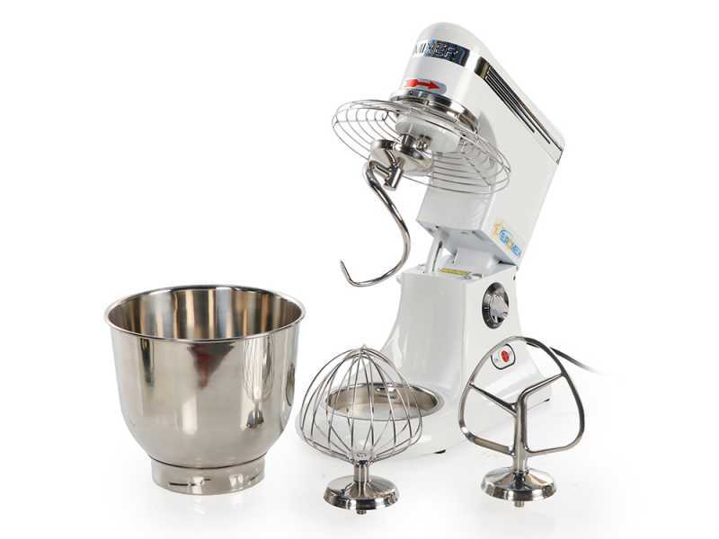 Euromech EPM 5 - Batteur m&eacute;langeur plan&eacute;taire &agrave; vitesse variable - Cuve en inox 5L