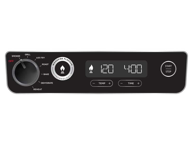 Ninja Woodfire OG701EU - Barbecue &eacute;lectrique avec fumoir et friteuse &agrave; air chaud