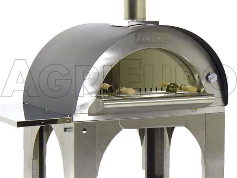 Cibus INOX - Four &agrave; bois pour pizza d'ext&eacute;rieur - Capacit&eacute; de cuisson : 4 pizzas