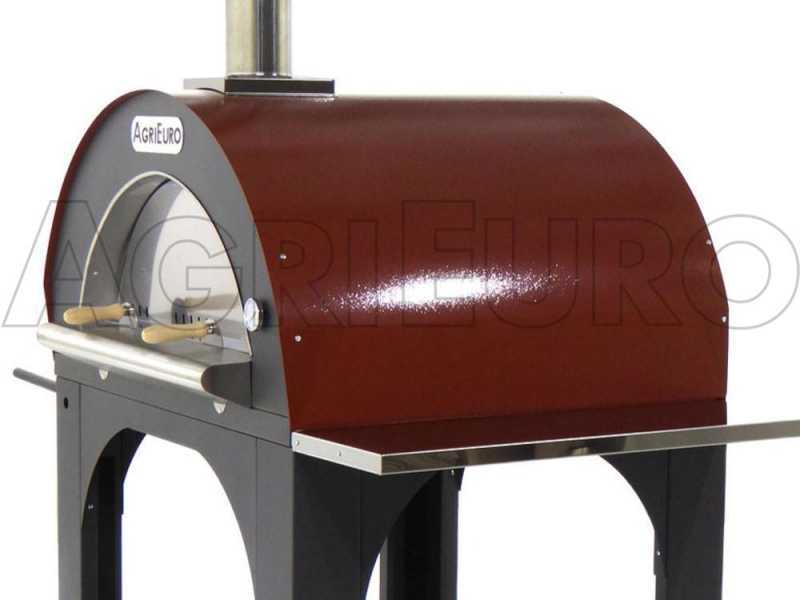 AgriEuro Cibus Red - Four &agrave; bois pour pizza d'ext&eacute;rieur 100x80 Cibus Red - 5 pizzas