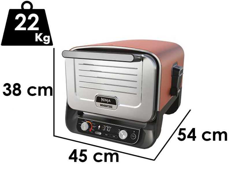 Ninja Woodfire OO101EU - Four &eacute;lectrique d'ext&eacute;rieur pour pizza et r&ocirc;tis