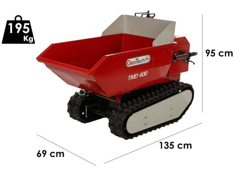 GeoTech-Pro TMD 400 - Brouette &agrave; batterie 48V 15Ah avec caisson dumper