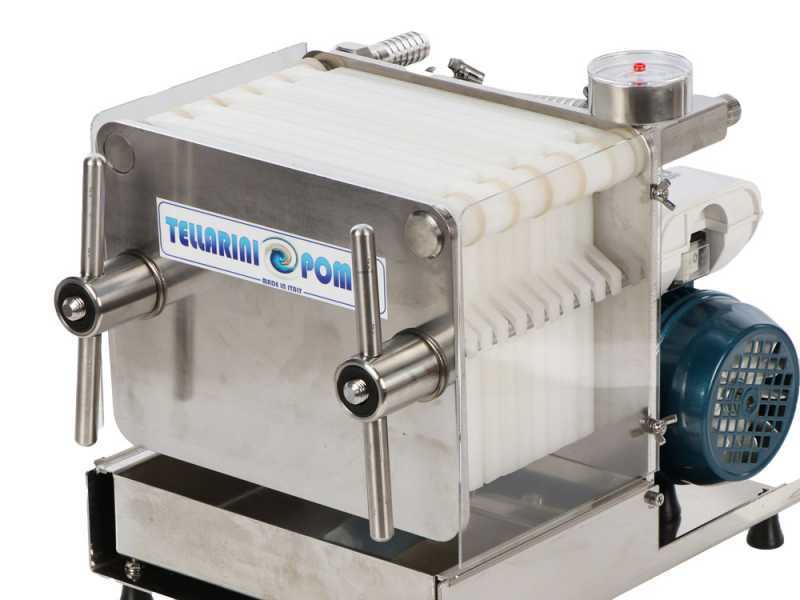 Tellarini CrystalPro jet 10 - Filtre pour vin &agrave; plaques - Pompe &oelig;nologique pour filtrer le vin