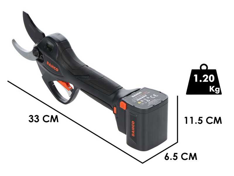 Bahco BCL240 - S&eacute;cateur &eacute;lectrique de taille - 3 Batteries de 21.6V 2.5Ah - Diam&egrave;tre de coupe 40 mm