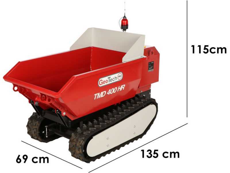 GeoTech-Pro TMD 400 HR - Brouette &agrave; batterie radiocommand&eacute;e - Basculement hydraulique - 48V 15Ah