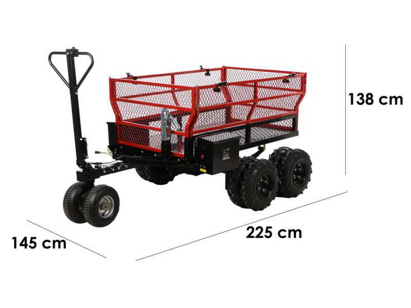 GeoTech-Pro E-Truck 600 - Chariot-remorque &eacute;lectrique &agrave; batterie 48V 15Ah