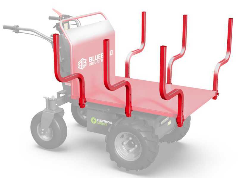 Blue Bird - Ridelles transport du bois pour brouette &agrave; moteur Carrier 500