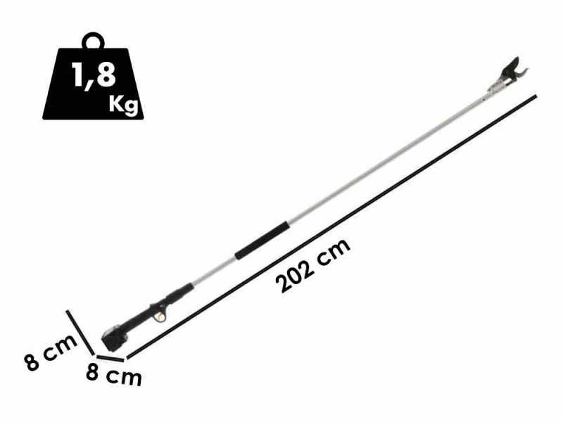 KV201 - S&eacute;cateur &eacute;lectrique de taille sur perche - Diam&egrave;tre de coupe 38 mm - SANS BATTERIE NI CHARGEUR