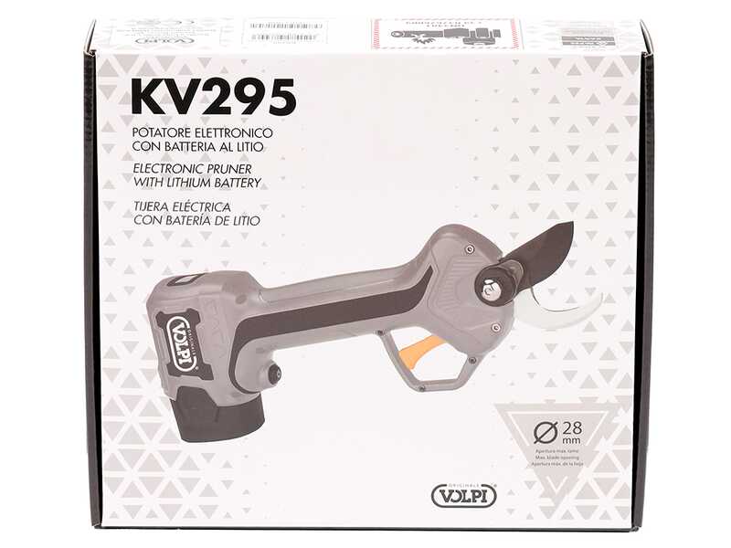 Volpi KV295 - S&eacute;cateur &eacute;lectrique de taille - 2x 14,4 V/2,5 Ah - Diam&egrave;tre de coupe 28 mm