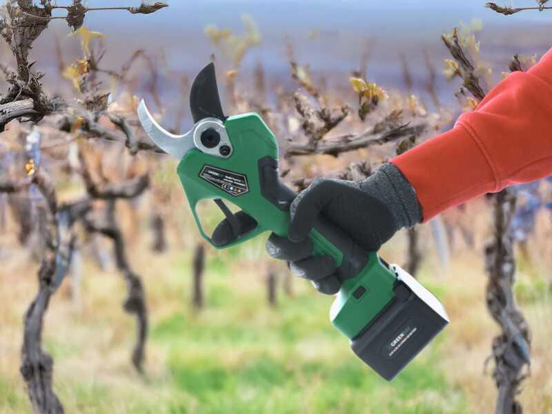 GreenBay TopCut 45 - S&eacute;cateur &eacute;lectrique de taille - 2x 21.6V 4Ah