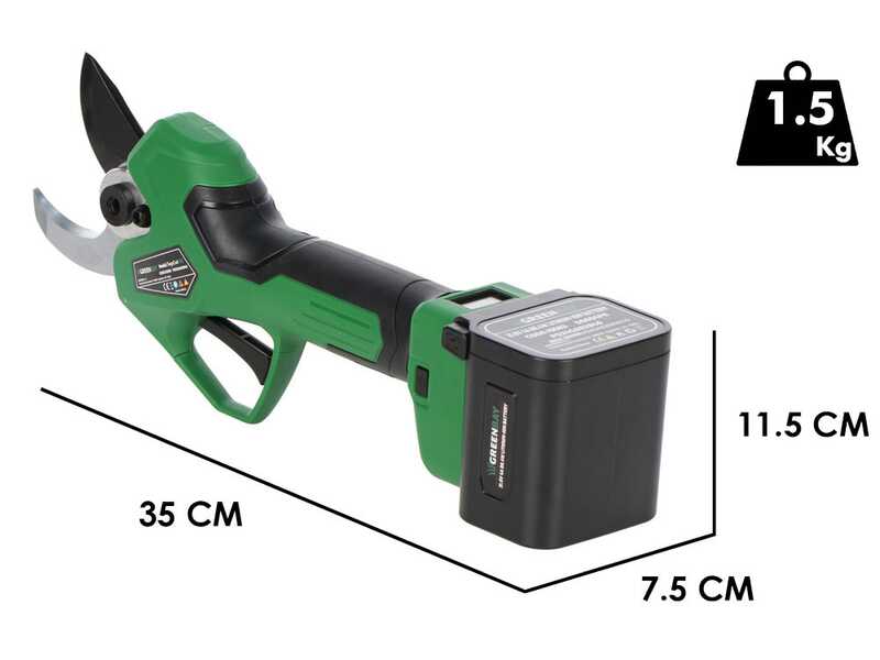 GreenBay TopCut 45 - S&eacute;cateur &eacute;lectrique de taille - 2x 21.6V 4Ah