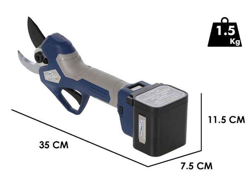BullMach ARTEMIS 45 - S&eacute;cateur &eacute;lectrique de taille - 2x 21.6V 4Ah