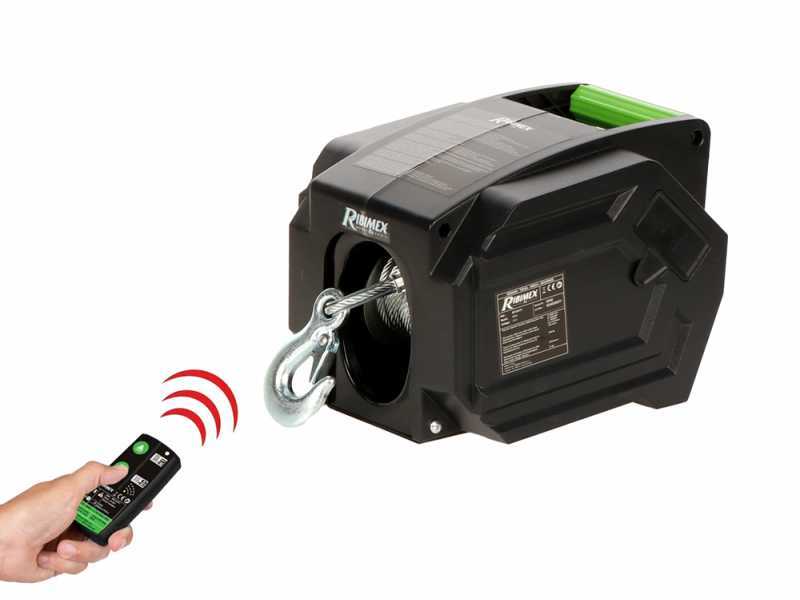 Ribimex PE12V/T1 - Treuil &eacute;lectrique &agrave; batterie 12 V - Avec t&eacute;l&eacute;commande