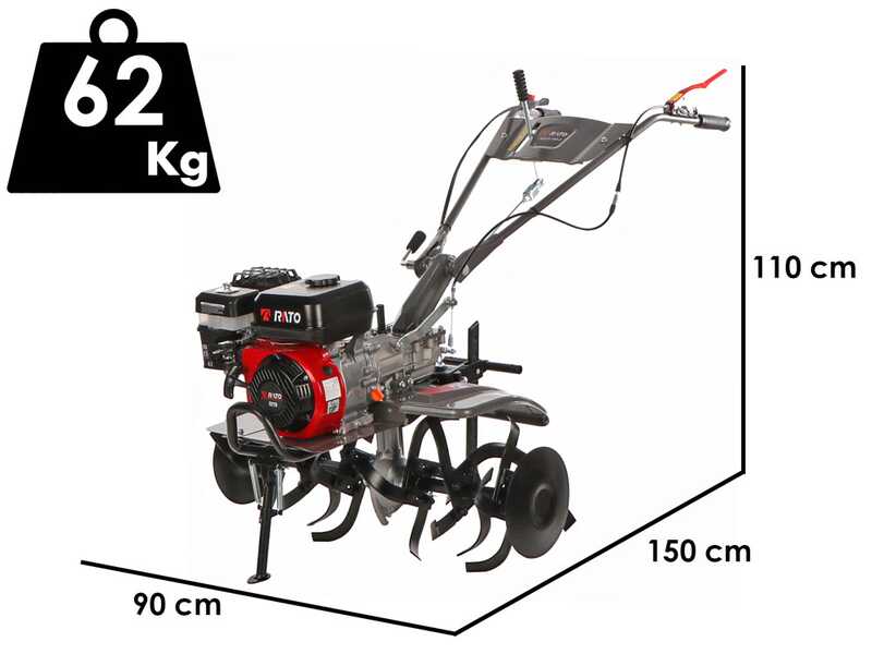 Italian Power RG 3.6-75Q-Z - Motobineuse &agrave; essence 7 CV - Moteur Rato R210