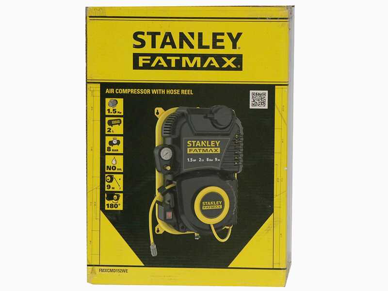 Stanley Wall Tech Pro - Compresseur d'air &eacute;lectrique monophas&eacute; mural, oil-less - Moteur 1.5 CV - 2 L