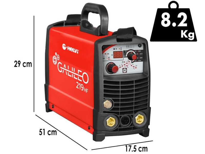 Helvi Galileo TIG219 HF - Poste &agrave; souder Inverter (MMA, TIG HF ou LIFT) + Kit sac,  &agrave; courant continu (DC)