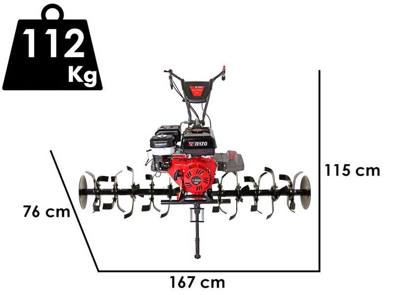 Italian Power RG 7.2-130Q-Z - Motobineuse &agrave; essence 15 CV - Moteur Rato R420