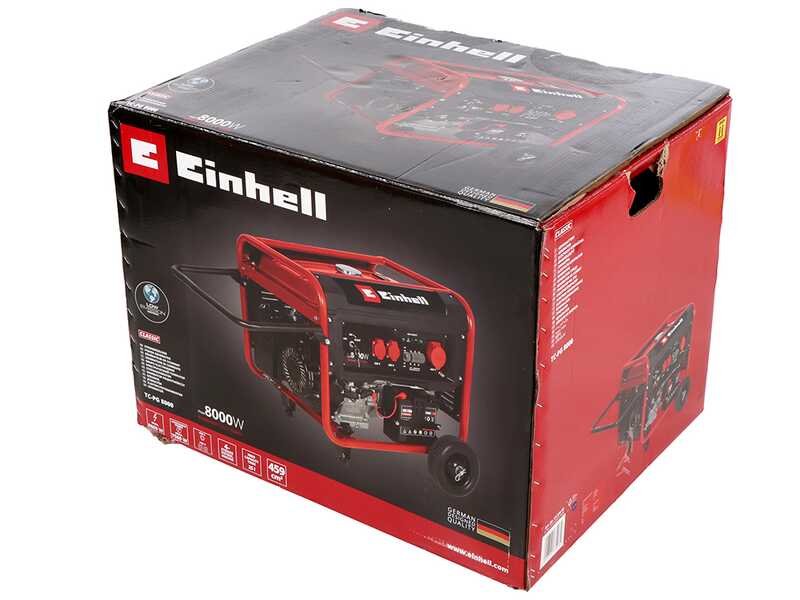 Einhell TC-PG 8000 - Groupe &eacute;lectrog&egrave;ne &agrave; essence - AVR - 8,0 kW - Courant continu 7,5 kW triphas&eacute;