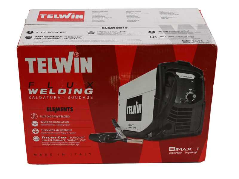 Telwin Bimax150i Synergic - Poste &agrave; souder Inverter multiproc&eacute;d&eacute; (MIG-MAG/FLUX/MMA), &agrave; courant continu (DC)