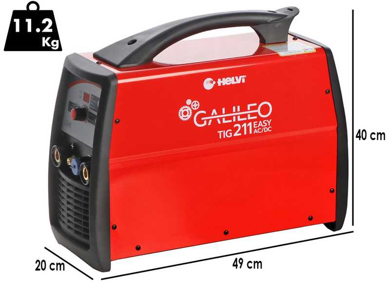 Helvi Galileo TIG 211 easy AC/DC - Poste &agrave; souder Inverter (MMA, TIG HF ou LIFT) + KIT, &agrave; courant alternatif/continu (AC-DC)