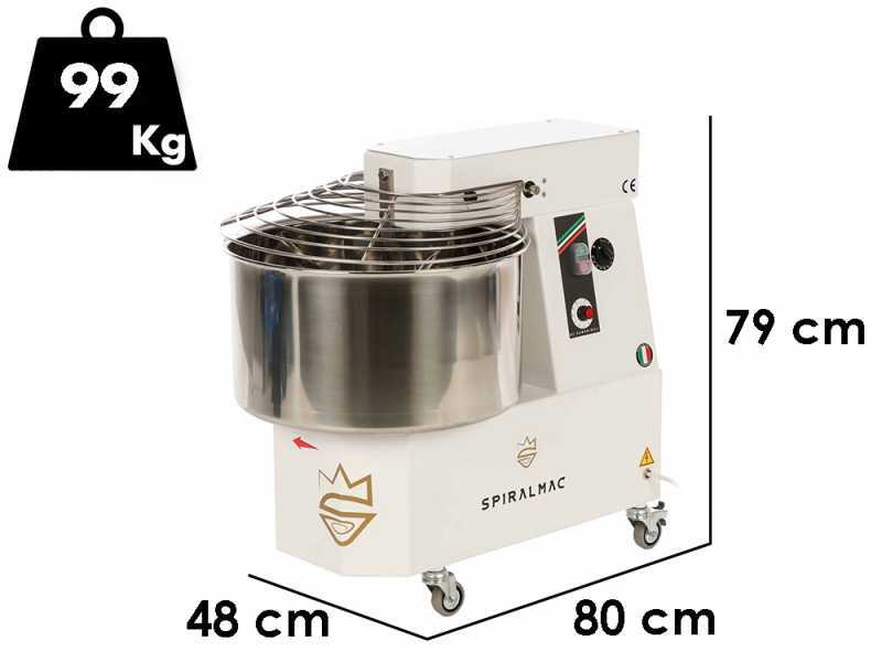 SPIRALMAC SV38VV - P&eacute;trin &agrave; spirale - 10 vitesses - Capacit&eacute; de p&acirc;te 38 Kg