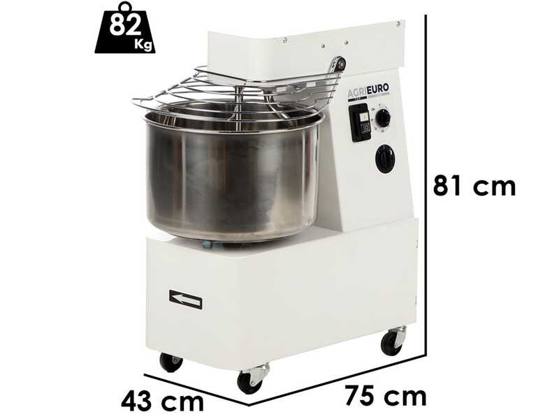 Mixer 2000 T-2G - P&eacute;trin &agrave; spirale - 16 kg triphas&eacute; &agrave; 2 vitesses