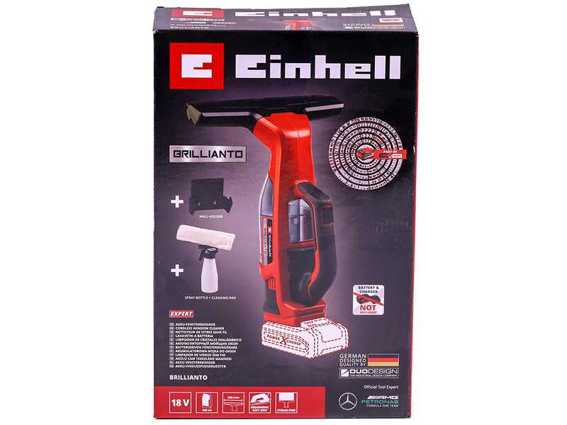 Einhell BRILLIANTO - Nettoyeur de vitres &agrave; batterie - aspire r&eacute;sidu humide - 18V/2,5Ah