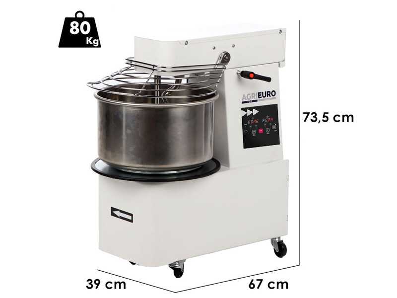 Mixer 2000 T-2G Deluxe DIG - P&eacute;trin &agrave; spirale relevable - 16 kg triphas&eacute; &agrave; 2 vitesses - &Eacute;cran num&eacute;rique