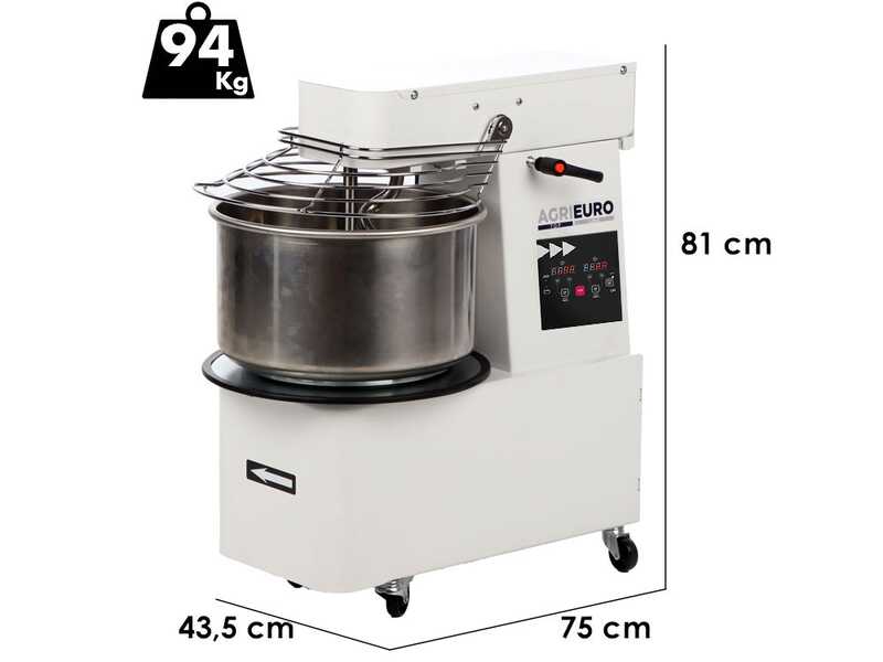 Mixer 3000 T-2G Deluxe DIG - P&eacute;trin &agrave; spirale relevable - 24 kg triphas&eacute; &agrave; 2 vitesses - &Eacute;cran num&eacute;rique