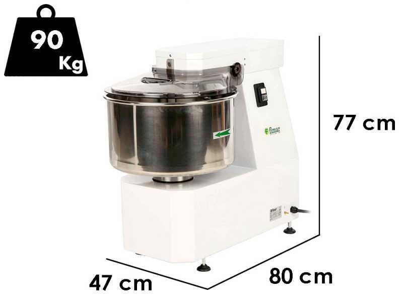 Fimar 40LN - P&eacute;trin &agrave; spirale - Triphas&eacute; - 36 Kg