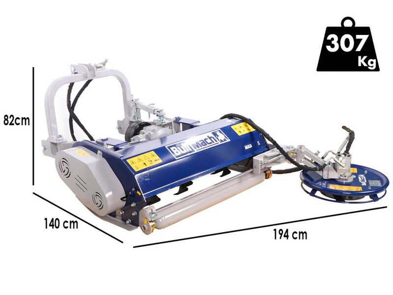 BullMach Maia 135 S - Broyeur pour tracteur avec disque interfilaire - S&eacute;rie m&eacute;dium - D&eacute;port manuel