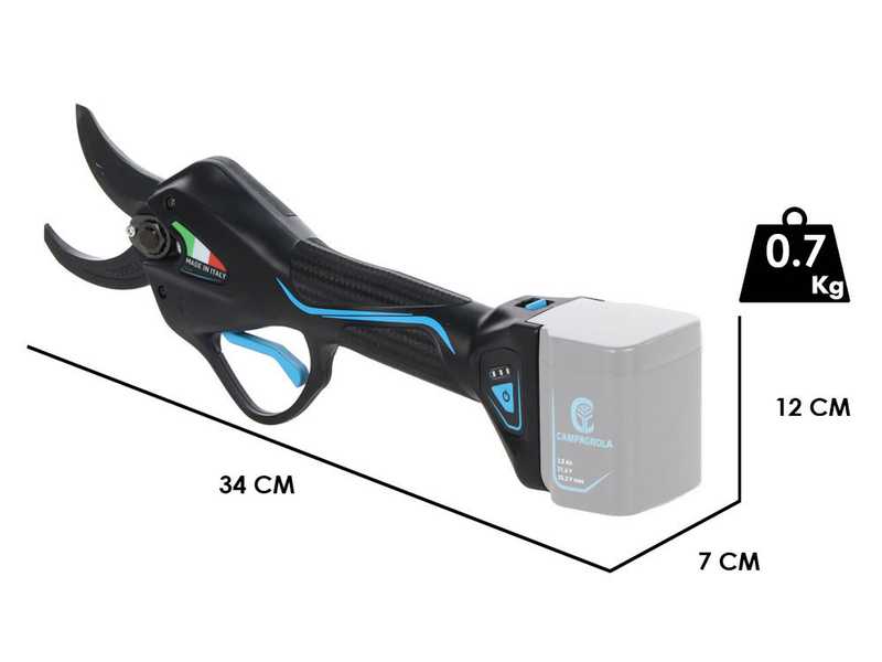 Campagnola NOVA 35 - S&eacute;cateur &eacute;lectrique &agrave; batterie - Diam&egrave;tre de coupe 35 mm - Sans batterie ni chargeur