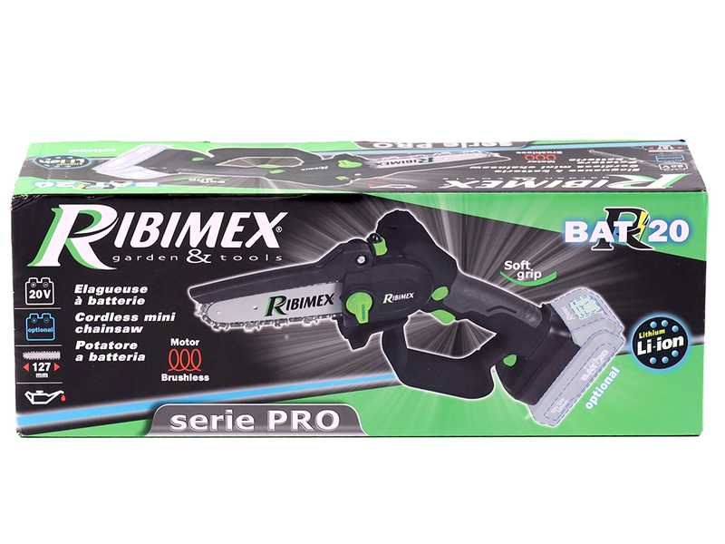 Ribimex PRBAT20/ELAG - &Eacute;lagueuse &agrave; batterie sur perche t&eacute;lescopique - 20V/4Ah