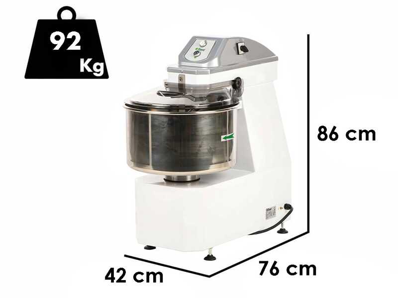 Fimar 25SB - P&eacute;trin &agrave; spirale - Triphas&eacute; - Capacit&eacute; de p&acirc;te 25 Kg - 2 Vitesses