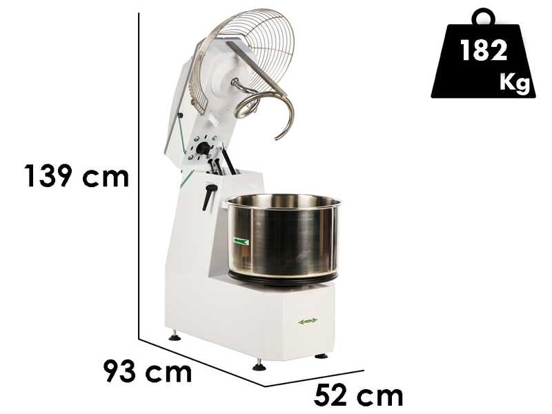 Fimar 50SR - P&eacute;trin &agrave; spirale &agrave; t&ecirc;te relevable - Triphas&eacute; - 2 vitesses