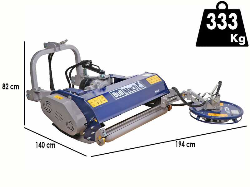 BullMach Maia 135 SH - Broyeur pour tracteur avec disque interfilaire - S&eacute;rie m&eacute;dium - D&eacute;port hydraulique