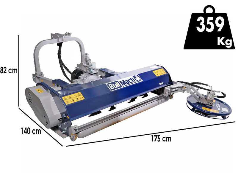 BullMach Maia 155 S - Broyeur pour tracteur avec disque interfilaire - S&eacute;rie m&eacute;dium - D&eacute;port manuel