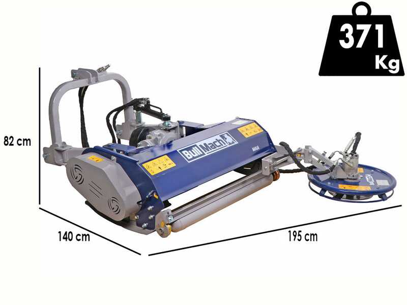 BullMach Maia 175 SH  - Broyeur pour tracteur avec disque interfilaire - S&eacute;rie m&eacute;dium - D&eacute;port hydraulique