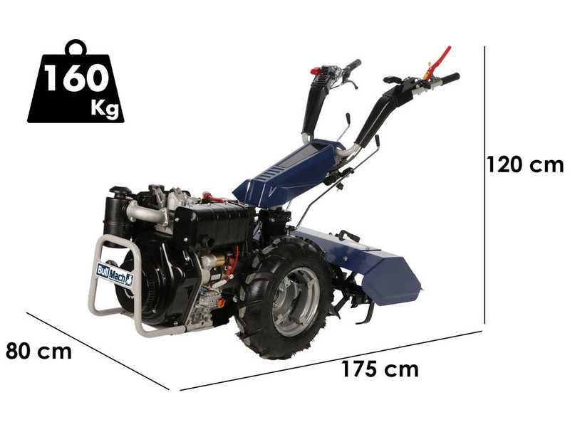BullMach Chimera 400 - Motoculteur Diesel - 418cc - 9,6 CV