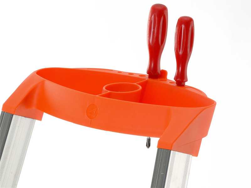 Gierre Stabila AL720DS - 5 marches, 1,71 m - &Eacute;chelle en aluminium avec tr&eacute;teaux