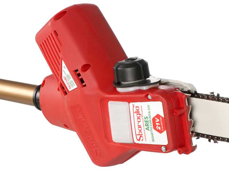 Sbaraglia Ares 21V - &Eacute;lagueuse &agrave; batterie sur perche de rallonge - 2x 21V/5,2Ah