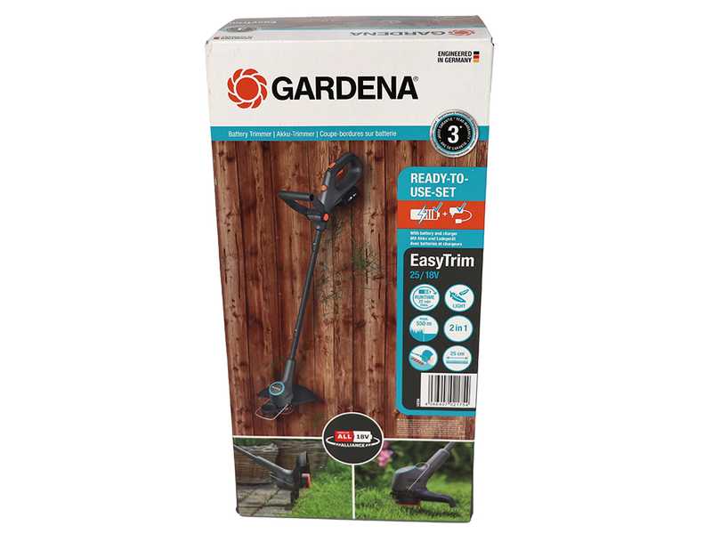 Gardena EasyTrim 25/18V P4A - Coupe-bordure &agrave; batterie - 18V 2Ah