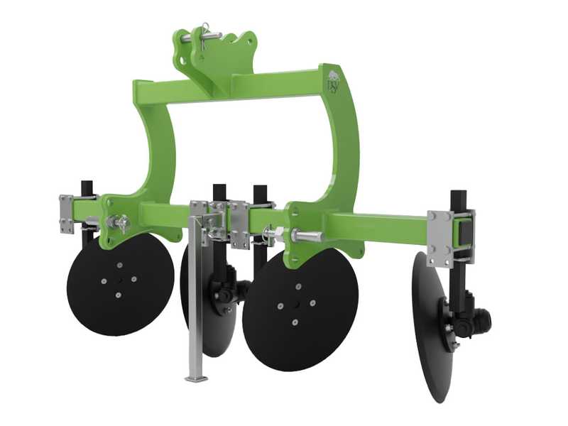 Seven Italy Big - Butteur - 4 &eacute;l&eacute;ments - S&eacute;rie m&eacute;dium - Ch&acirc;ssis de 160 cm - Pour tracteurs avec attelage &agrave; trois points