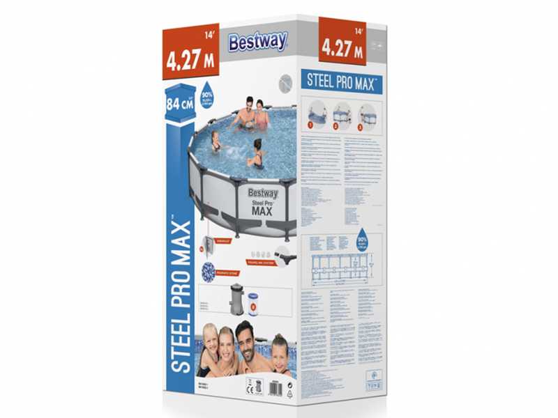 Bestway Steel Pro max 56595 - &Oslash;427x84 cm - Piscine ronde