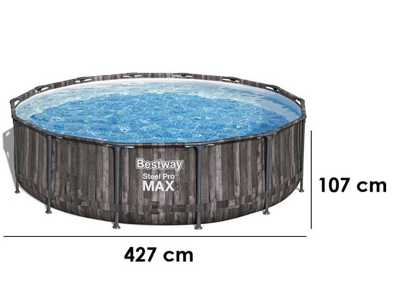 Bestway Steel Pro max 5614Z - &Oslash;427x107 cm - Piscine ronde