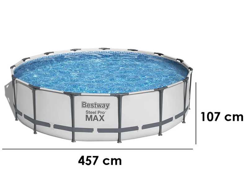 Bestway Steel Pro max 56488 - &Oslash;457x107 cm - Piscine ronde