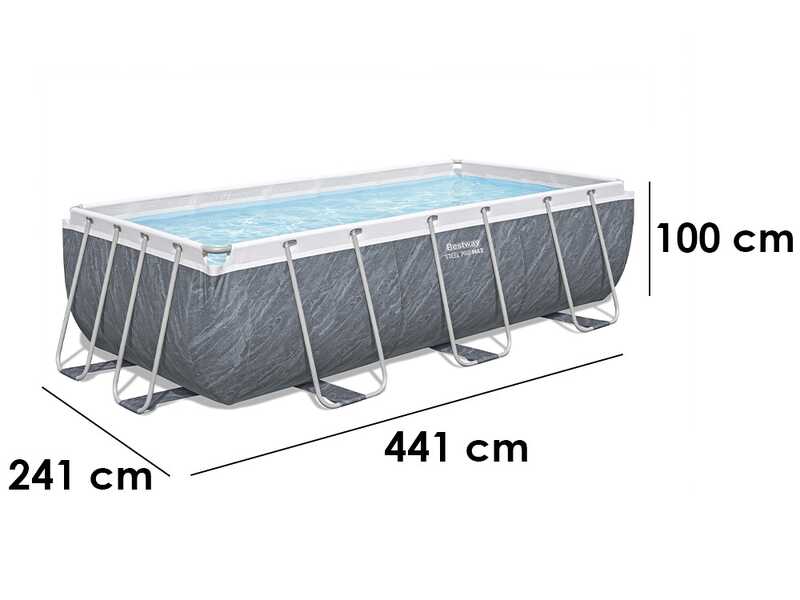Bestway Steel Pro Max 56721 - 404 x 201 x 100 cm - Piscine hors-sol pour 5-6 personnes